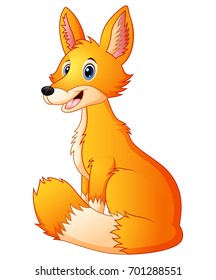 Vector illustration of Cute fox cartoon