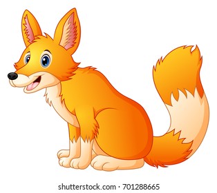 Vector illustration of Cute fox cartoon