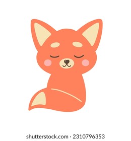 ilustración vectorial de zorro lindo aislado en fondo blanco, estilo escandinavo, diseño plano, concepto para niños imprimir