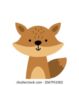 vector illustration of a cute fox on isolated background, lovely illustration for kids posters, clothes, etc.