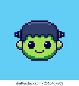 Ilustração vetorial de Frankenstein bonito com Pixel Art Design, perfeito para recursos do jogo projetos temáticos