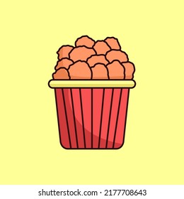 Ilustración vectorial de la prima del pollo frito lindo