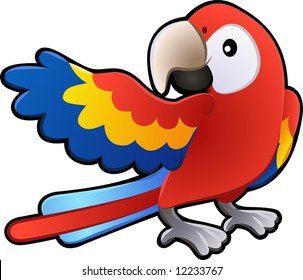 A vector illustration of a cute friendly Macaw Parrot