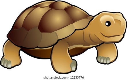 A vector illustration cute and friendly tortoise