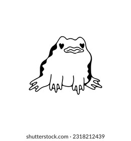 vector illustration of cute frog