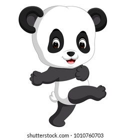 vector illustration of Cute funny baby panda
