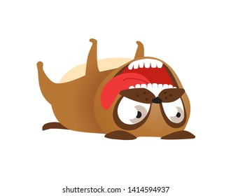 Vector illustration of cute and funny cartoon puppy activity.