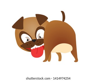 Vector illustration of cute and funny cartoon puppy activity.