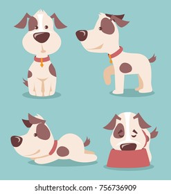 Vector illustration of cute and funny cartoon puppy