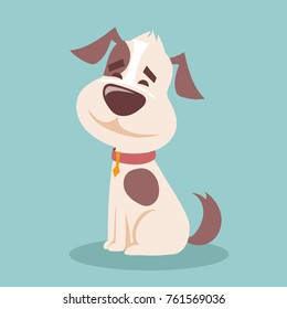 Vector illustration of cute and funny cartoon puppy