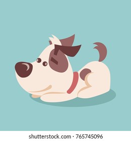 Vector illustration of cute and funny cartoon puppy dog.