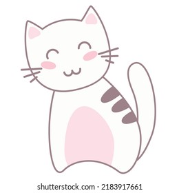 vector illustration of cute funny cat