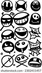 vector illustration of cute funny face cartoon