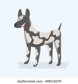 Vector illustration of cute funny Great Dane dog, standing in front