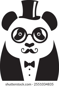 Vector illustration, cute funny little panda white background Vector illustration.