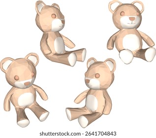 vector illustration of cute furry bear animal doll design