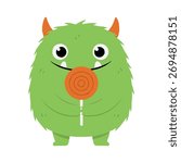 vector illustration of a cute furry monster