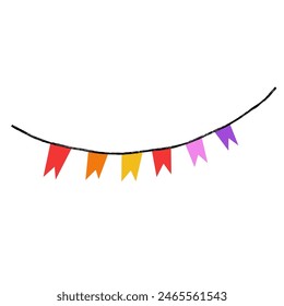 Vector illustration with cute garland with flags on white background