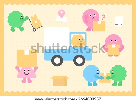 Vector illustration of cute geometric characters.