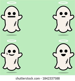 vector illustration of cute ghost character

