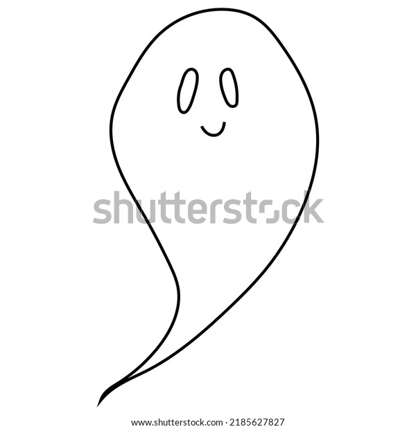 Vector Illustration Cute Ghost Outline Doodle: เวกเตอร์สต็อก (ปลอดค่า ...