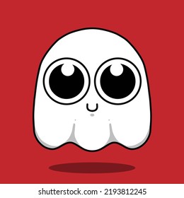 Vector illustration of cute ghost, suitable for halloween ornament 
