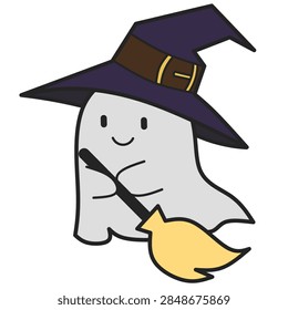 Vector illustration cute ghost