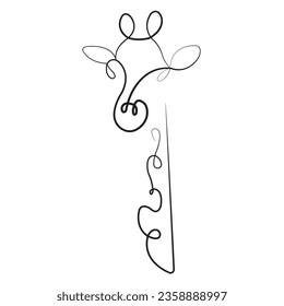 a vector illustration of a cute giraffe in black and white color 