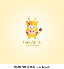 Vector Illustration of Cute Giraffe Cartoon