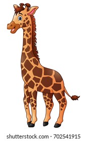 Vector illustration of Cute giraffe cartoon