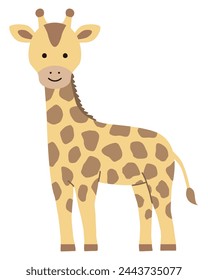 Vector illustration of cute giraffe. Icons, animals