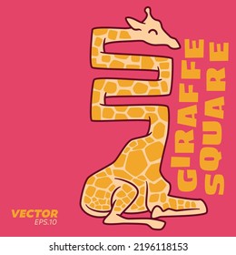 Vector illustration of cute giraffe with weird body shape