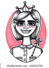 Vector illustration of a cute girl