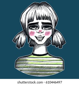 Vector illustration of a cute girl