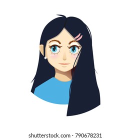 Vector illustration of a cute girl