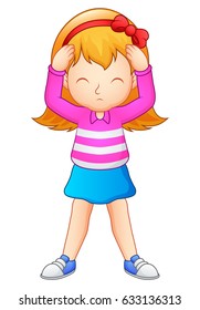 Vector illustration of Cute girl cartoon