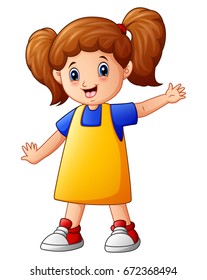 Vector illustration of Cute girl cartoon