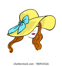 vector illustration cute girl in hat