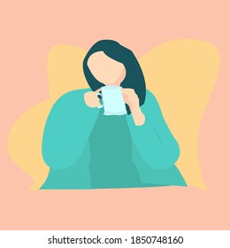 Vector illustration of cute girl with ice cup drink-03