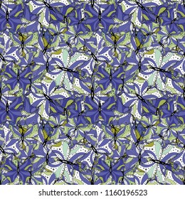 Vector illustration. Cute girly seamless pattern drawn by hand. Sketch, doodle, scribble. Repeated butterflies. Endless.