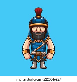 Vector illustration of cute gladiator mascot