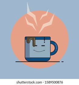 vector illustration of a cute glass of coffee