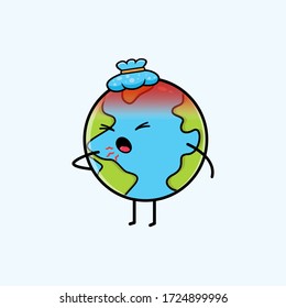 Vector Illustration Cute Global Warming Cartoon Stock Vector (Royalty ...