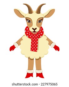 Vector illustration of cute goat 