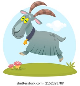 Vector illustration of cute goat cartoon