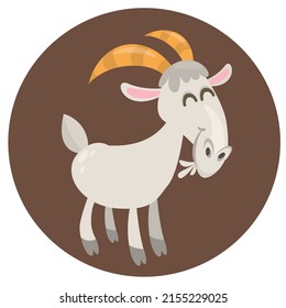 Vector illustration of cute goat cartoon