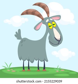 Vector illustration of cute goat cartoon