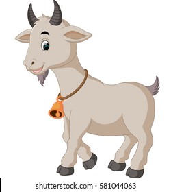 vector illustration of cute goat cartoon