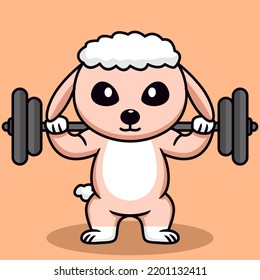 Vector illustration of cute goat and chibi animal