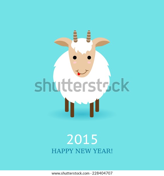 Vector Illustration Cute Goat Symbol 2015 Stock Vector Royalty